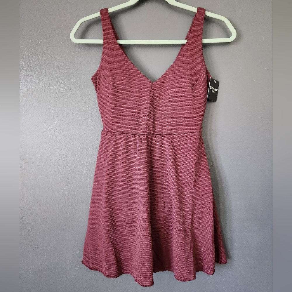 Spanx Swim New Pique Shaping Swim Dress Plum Textured Gorgeous